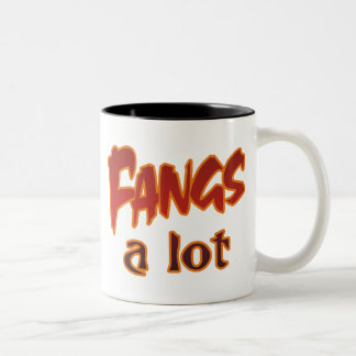 Tasse 2 Couleurs Les crocs de Halloween Punny remercie beaucoup