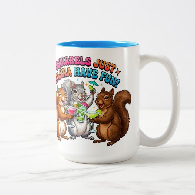 Tasse 2 Couleurs Les écureuils veulent juste s'amuser! (Droit)