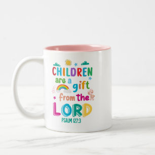 Tasse 2 Couleurs "Les enfants sont un cadeau" - Rose sur mesure