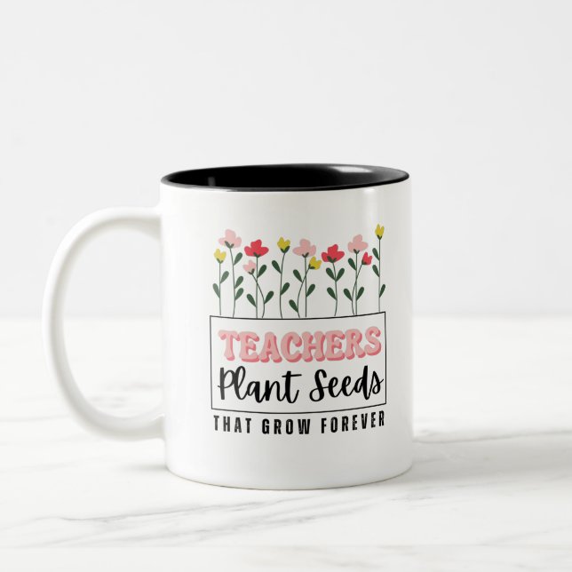 Tasse 2 Couleurs Les enseignants plantent des graines qui poussent  (Gauche)