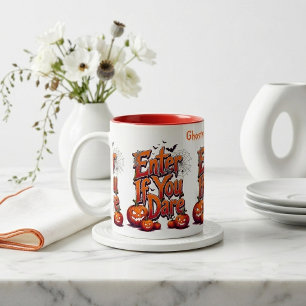Tasse 2 Couleurs Les fantômes ne frappent pas   Entrez si vous osez