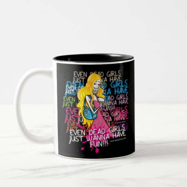 Tasse 2 Couleurs Les filles mortes de Skeletica même veulent juste (Gauche)