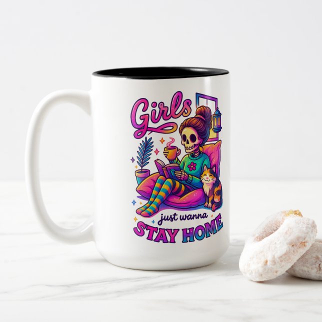 Tasse 2 Couleurs Les Filles Voulaient Juste... (Avec donut)