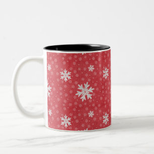 Tasse 2 Couleurs Les flocons de neige à la veille de Noël Invitatio