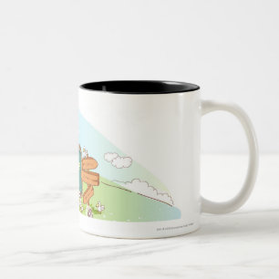 Tasse 2 Couleurs Les gens détendant par l'information signent avec