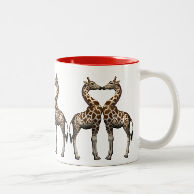 Tasse 2 Couleurs Les girafes amoureuses (Droit)