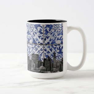 Tasse 2 Couleurs Les gratte-ciels de New York rencontrent les carre