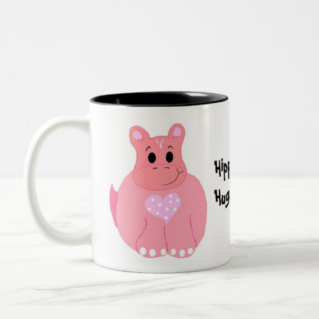 Tasse 2 Couleurs Les hippopotames ont d'énormes cœurs (Gauche)