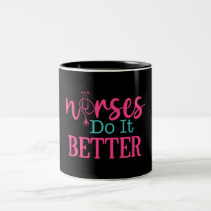 Tasse 2 Couleurs Les Infirmières Le Faire Mieux Drôle Cadeau Infirm