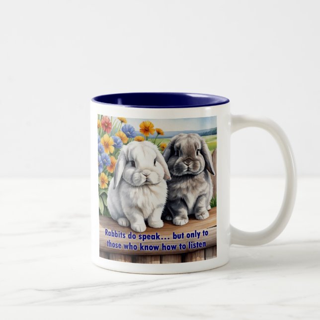 Tasse 2 Couleurs Les Lapins Parlent Le Lapin Accumulé Lop (Droit)