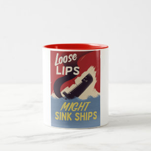 Tasse 2 Couleurs Les lèvres lâches pourraient couler des navires