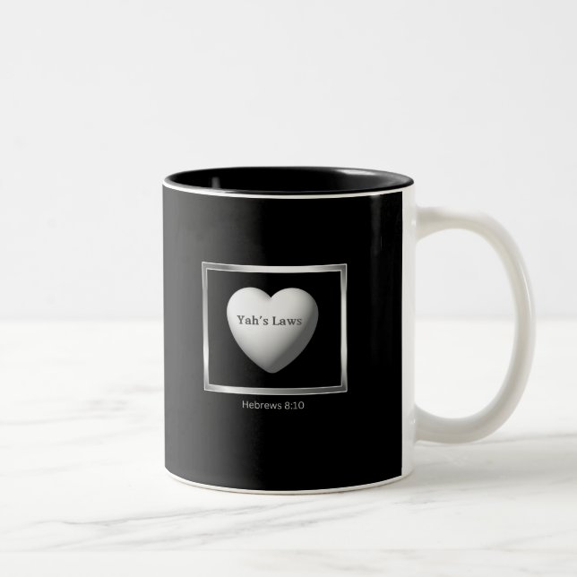 Tasse 2 Couleurs Les lois de Yah écrites sur nos coeurs (Droit)