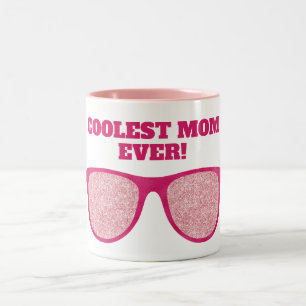 Tasse 2 Couleurs Les Lunettes de Soleil Rose Pailletées 'Coolest Mo
