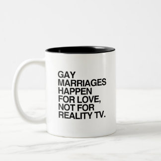 TASSE 2 COULEURS LES MARIAGES GAY SE PRODUISENT POUR L'AMOUR