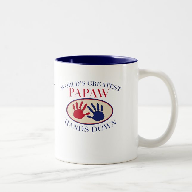 Tasse 2 Couleurs Les meilleures mains de papaye vers le bas (Droit)