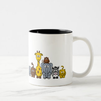 Tasse 2 Couleurs Les mignons animaux de la jungle