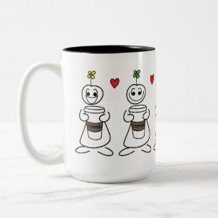 Tasse 2 Couleurs Les nombreux visages du café