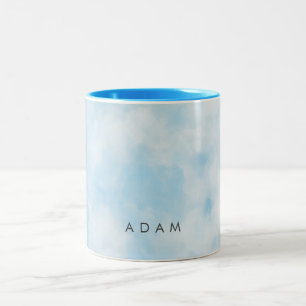 Tasse 2 Couleurs Les nuages Abstraits Pastel Blue Sky Personnalisen