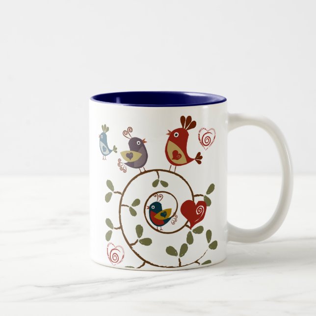 Tasse 2 Couleurs Les oiseaux Folkart (Droit)