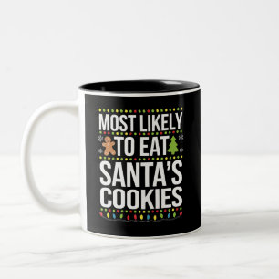 Tasse 2 Couleurs Les Plus Susceptibles De Manger Santas Cookies Noë