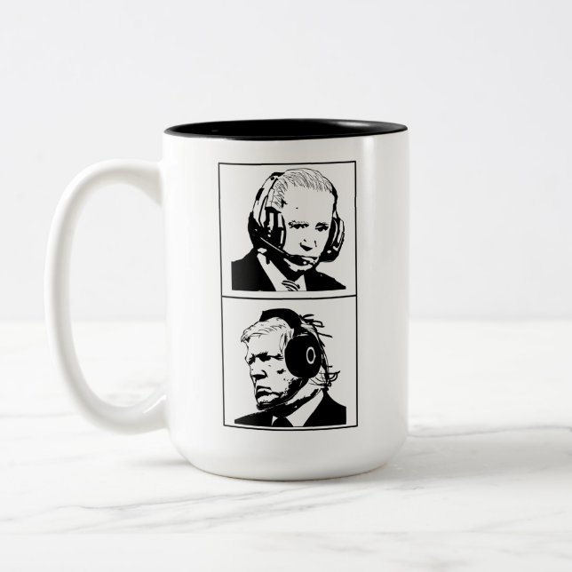 Tasse 2 Couleurs Les présidents de l'AI Jouent Joe Biden Donald Tru (Gauche)