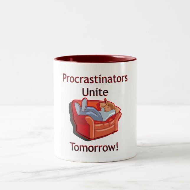 Tasse 2 Couleurs Les Procrastinators unissent (Centre)