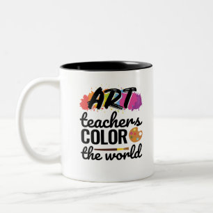 Tasse 2 Couleurs Les professeurs d'art colorent l'appréciation des