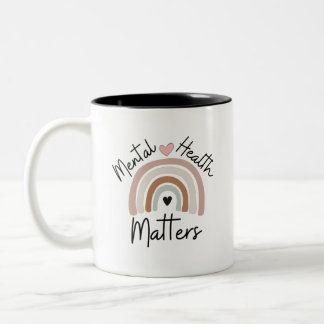 Tasse 2 Couleurs Les questions de santé mentale - Arc-en-ciel Brown