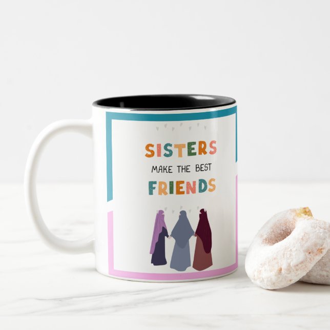 Tasse 2 Couleurs Les soeurs font les meilleurs amis (Avec donut)