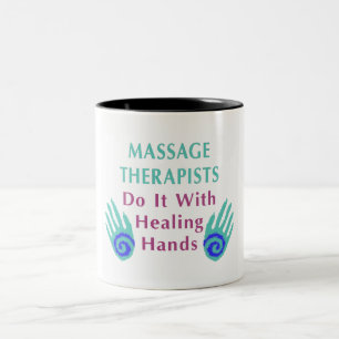 Tasse 2 Couleurs Les thérapeutes en massage le font avec des mains