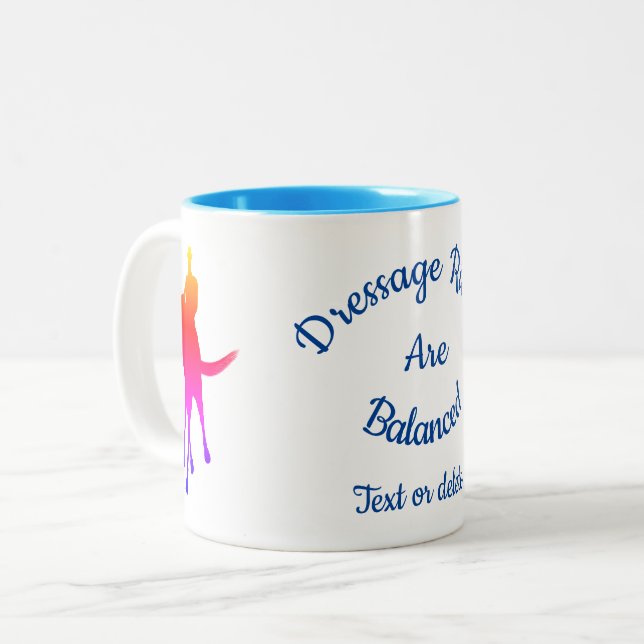 Tasse 2 Couleurs Les Tournants De Dressage Sont Silhouette De Coule (Devant gauche)