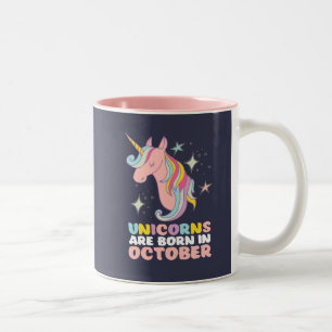 Tasse 2 Couleurs Les Unicornes Sont Nées En Octobre Fille Anniversa
