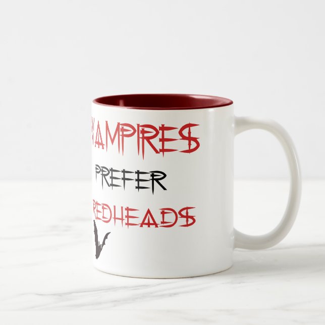 Tasse 2 Couleurs les vampires préfèrent des roux (Droit)