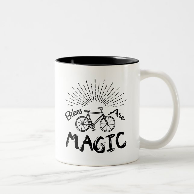 Tasse 2 Couleurs Les vélos sont magiques (Droit)