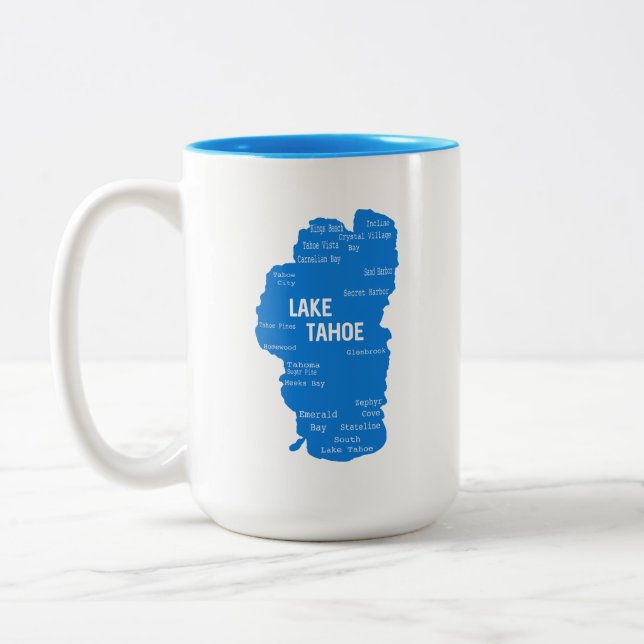 Tasse 2 Couleurs Les villes du lac Tahoe (Gauche)