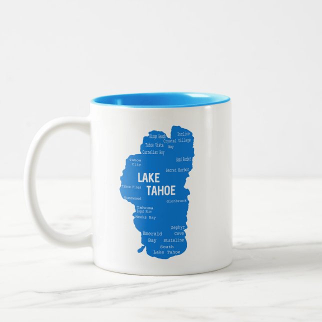 Tasse 2 Couleurs Les villes du lac Tahoe (Gauche)