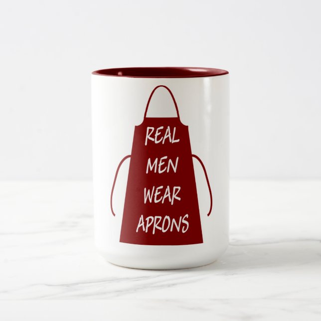 Tasse 2 Couleurs Les vrais hommes portent des tabliers (rouges) (Centre)