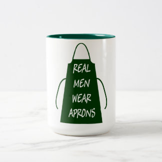 Tasse 2 Couleurs Les vrais hommes portent des tabliers (verts)