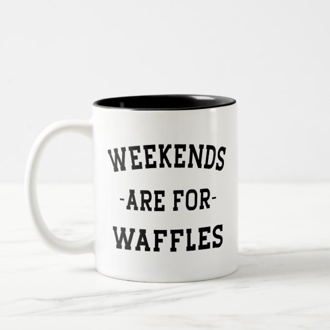 Tasse 2 Couleurs Les Week-ends Sont Pour Les gaufres (Gauche)