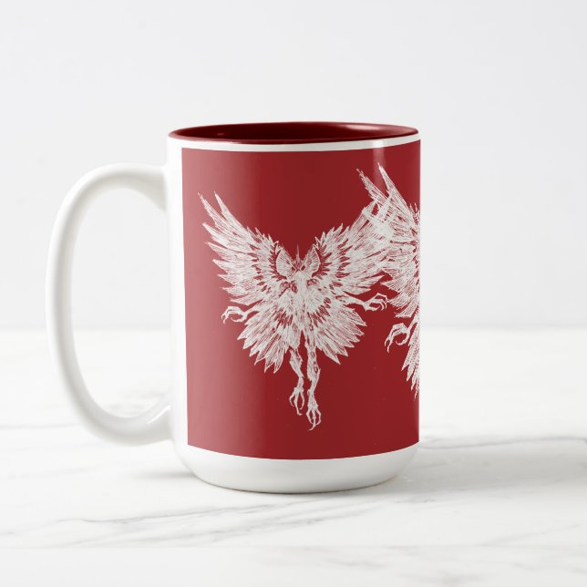 Tasse 2 Couleurs Les yeux rouges de Mothman Blood (Gauche)