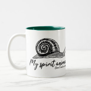 Tasse 2 Couleurs L'escargot est mon animal d'esprit pour un collèg