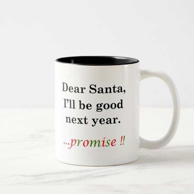 Tasse 2 Couleurs Lettre à Père Noël (Droit)