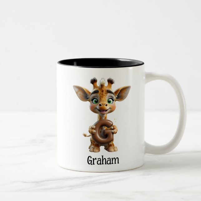 Tasse 2 Couleurs LETTRE COUTE-GIraffE COURTE G (Droit)