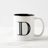 Lettre D - noir de damassé