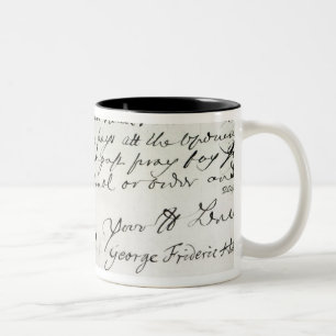 Tasse 2 Couleurs Lettre écrite par Handel, juin 1716
