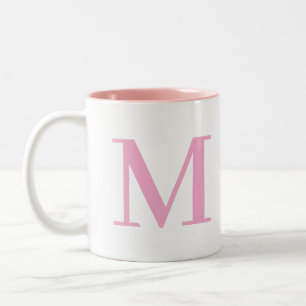 Tasse 2 Couleurs Lettre initiale Monogramme Moderne tendance