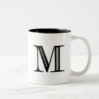 Lettre M - noir de damassé