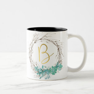 Tasse 2 Couleurs Lettre monographie B en couronne