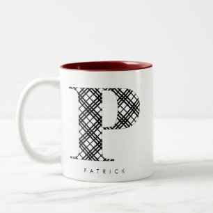 TASSE 2 COULEURS LETTRE PLAN NOIR ET BLANC DE VACANCES P