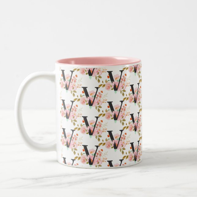 Tasse 2 Couleurs Lettre V (Gauche)